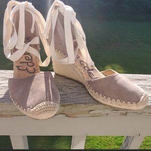 Sam Edelman Lace Up Wedge Espadrilles